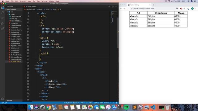 #41 CSS -Tablo Stilleme [HTML, CSS, Flexbox , Bootstrap Eğitim Dersleri ] смотреть онлайн