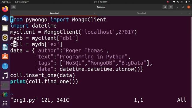 Python MongoDB connectivity смотреть онлайн