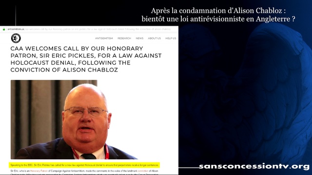 Après La Condamnation D'A. Chabloz : Bientôt Une Loi Antirévisionniste En Angleterre ?