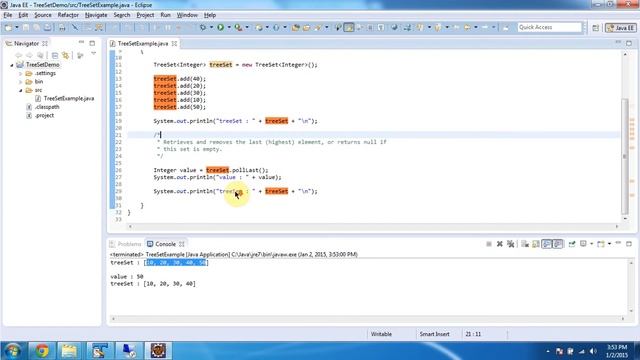 TreeSet (PollLast method) | Java Collection Framework смотреть онлайн