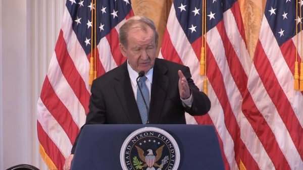 Pat Buchanan at the Nixon Library