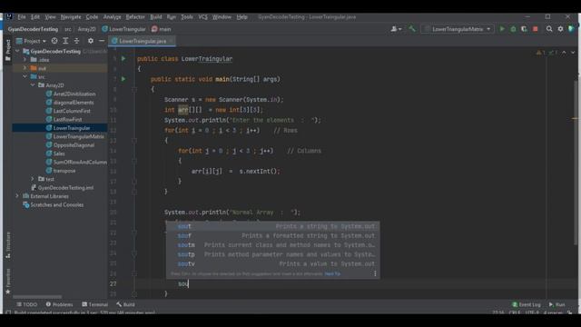 #2 Upper Triangular 2d array matrix in java | 2D Array Special Series смотреть онлайн