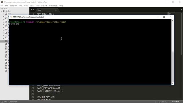 Laravel 5.3 Todo-list App (CRUD) - part 2 - setting up migrations, database, model, and controller смотреть онлайн