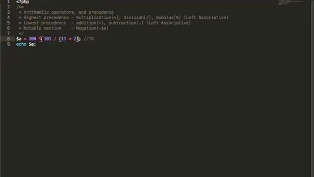 PHP operators - arithmetic смотреть онлайн