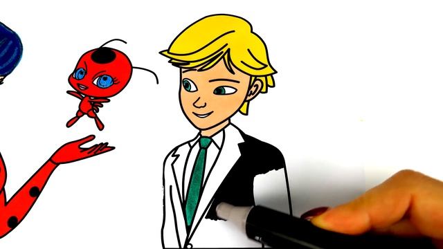 Miraculous Ladybug New Heroes Kwamis Coloring Book , Marinette and Adrien Coloring Pages смотреть онлайн