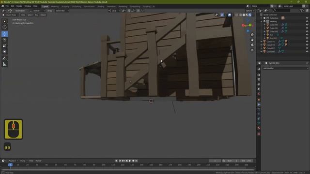 Blender 2.8 3D Model Western stylized saloon complete beginners guide on youtube part 8 Pixar Style смотреть онлайн