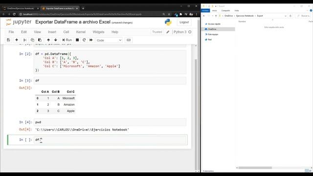 Python: Exportar datos de Dataframe a archivo Excel (Jupyter + Pandas) смотреть онлайн