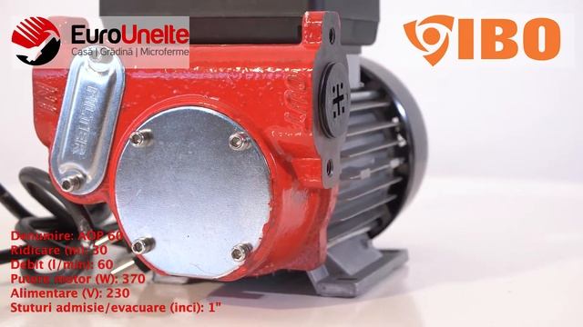 POMPA TRANSFER LICHIDE / MOTORINA IBO DAMBAT AOP60, 370W, 60 L/MIN, PENTRU COMBUSTIBILI
