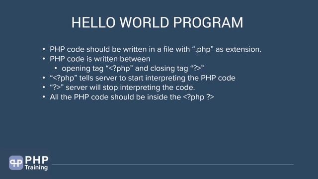 13.Example 1: First Hello World Program Using PHP смотреть онлайн