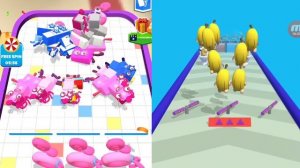 Epic Banana Run Merge Master, Merge Number Cube Run Max Level Gameplay
