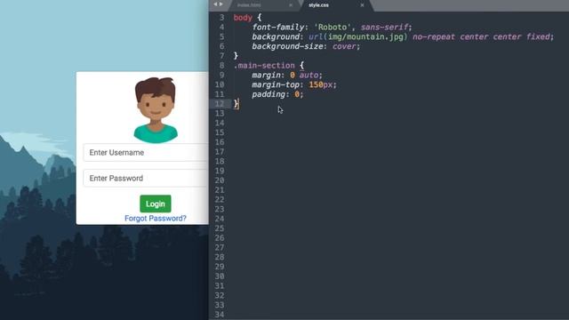 Transparent HTML Login Form with Bootstrap 4 смотреть онлайн