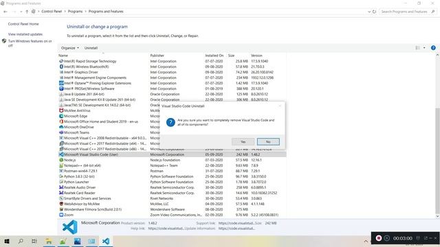 How to uninstall Visual Studio Code (VS Code) from Windows| Java Beam смотреть онлайн
