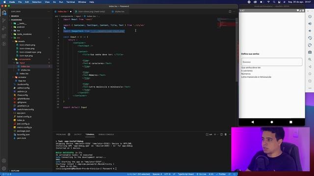Validação de senha com Regex - React-Native/React смотреть онлайн