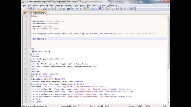 PHP insert save HTML Form Data to MySQL (phpmyadmin) database смотреть онлайн