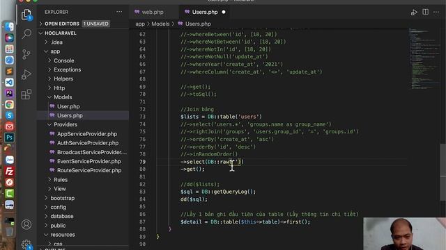 Khoá học Laravel Framework 8.x - Bài 35: Query Builder Database - Phần 4 смотреть онлайн