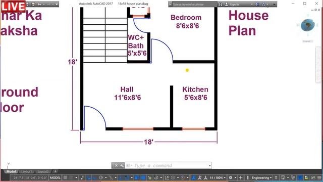 18x18 House Plan | 18 by 18 Ghar Ka Naksha | 324 sq ft Home Design | Makan 18*18 смотреть онлайн