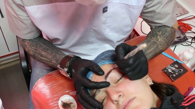 Обучение Микроблейдингу бровей.Процесс нанесения тончайшего волоска смотреть онлайн