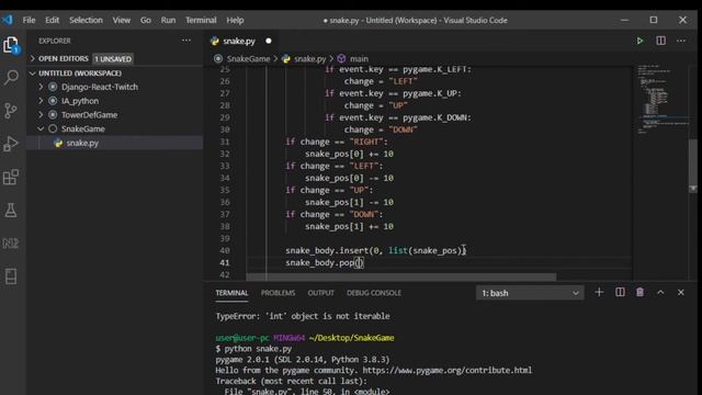 Programando el juego Snake con Python смотреть онлайн