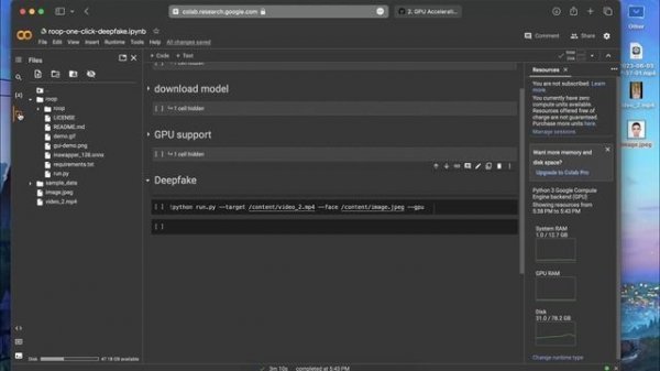 Google Colab Installation | one click deepfake | roop GitHub | cloud | fast gpu | cuda