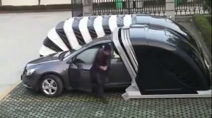 Гараж ракушка. Китай. До чего дошли технологии.