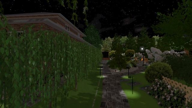 Ландшафтный проект участка в Новой Риге. МО. Ночная съемка смотреть онлайн