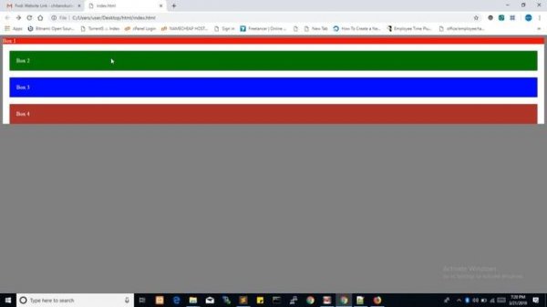 Class 2 - html element default position and change it using css position attribute