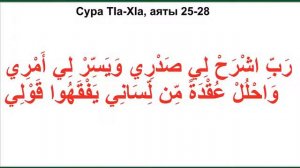 Дуа из Корана - Сура ТIа-ХIа, аяты 25-28