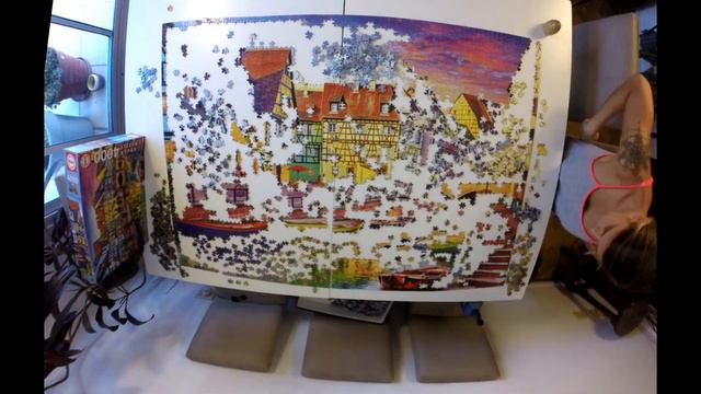 4000 pcs jigsaw puzzle time lapse - Canal de Colmar, Francia смотреть онлайн