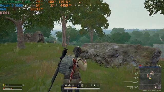 PUBG на Ryzen 5 5600/GTX1660Super/16озу 3200МГц