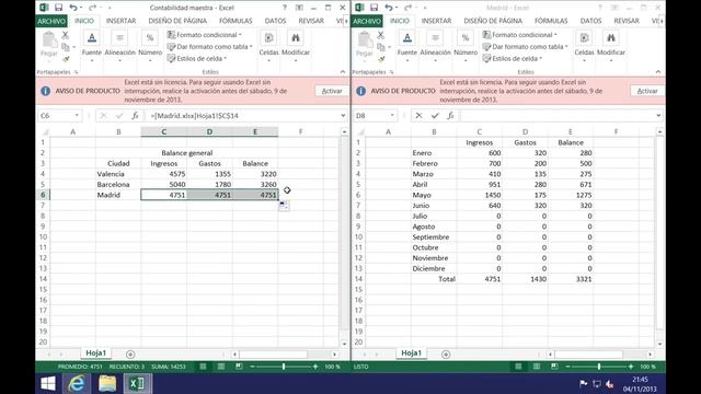 Excel 2013 - Enlazar datos de un libro a otro смотреть онлайн