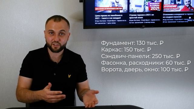 Сколько стоит гараж из сэндвич-панелей в 2021?