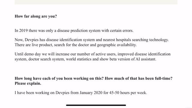Стартап Devpies подаётся в акселератор YCombinator. Приложения для помощи в диагнозе докторам смотреть онлайн