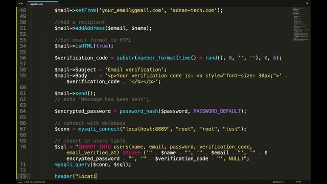 How to verify email with a verification code - PHP & MySQL смотреть онлайн