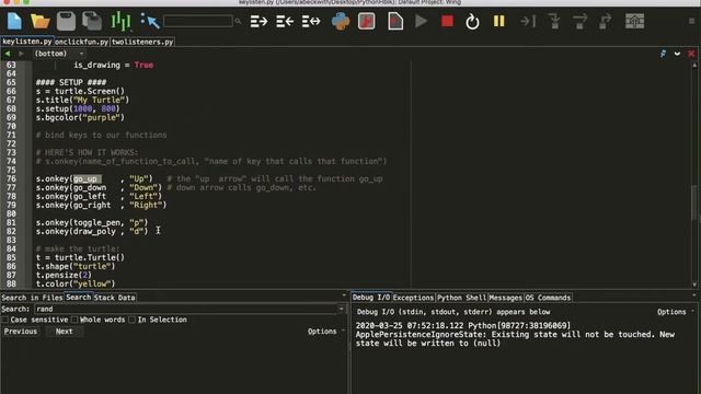Three examples of Python Turtle "listeners", using keys and mouse clicks to control turtles! смотреть онлайн