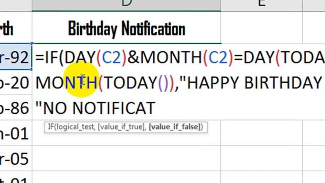how to set Birthday reminder in excel смотреть онлайн