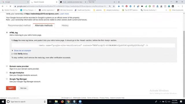How to setup google webmaster tools in Wordpress website 2018 смотреть онлайн