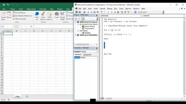 For Loop in Excel VBA смотреть онлайн