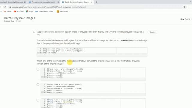 Java Programming :Solving Problems With Software Honors Quiz Week 4 Batch Grayscale Images смотреть онлайн
