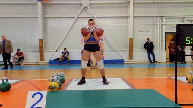 Зуев Владислав,Старый Оскол. толчок 32+32 кг, 60 подъемов. смотреть онлайн