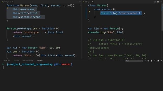 JavaScript 객체 지향 프로그래밍 - 9. class의 constructor function смотреть онлайн