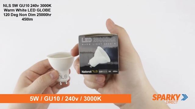 NLS | 5W GU10 240v 3000K Warm White LED GLOBE 120 Deg Non Dim 25000hr 450lm смотреть онлайн