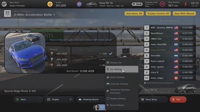 Gran Turismo 7 Ford focus rs v8 swap 1.36 drag tune смотреть онлайн
