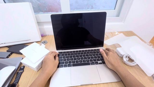 Unboxing MacBook Air M2 Starlight Color And AirPods 3