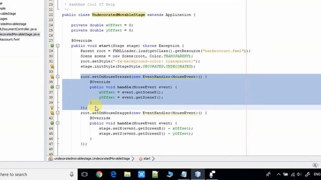 Create a Undecorated window movable/draggable in JavaFX смотреть онлайн