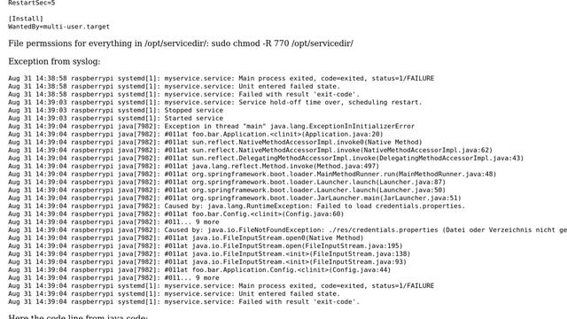 Java daemon keeps failing due to FileInputStreamException for config files outside its jar package смотреть онлайн