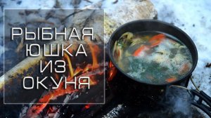 Походная кухня на зимней рыбалке,готовим ушицу(юшка). Ice fishing, forest kitchen.