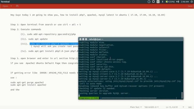 Ubuntu 16,17 : Setup php7.0 , apache2 , mysql | No Sound смотреть онлайн