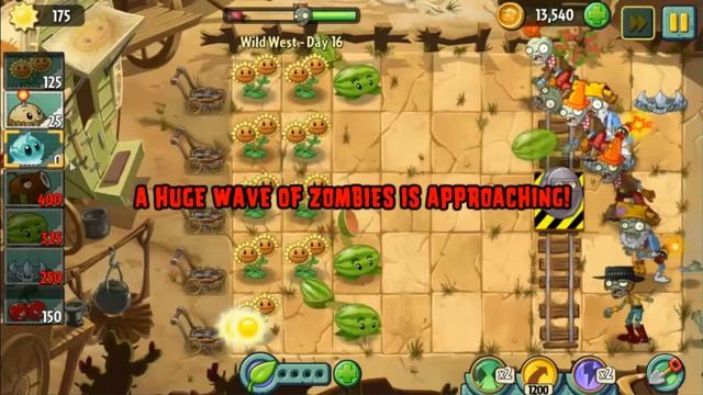 Wild West Day 16 Plants vs Zombie 2 Walkthrough смотреть онлайн