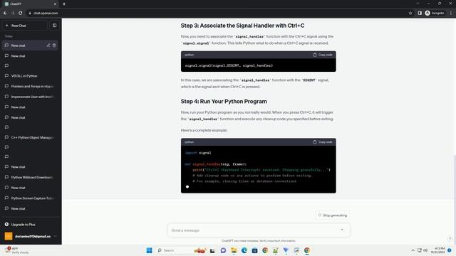 Stopping python using ctrl c смотреть онлайн