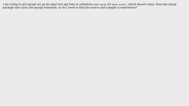 Ubuntu: Mysqli for PHP in package mysql смотреть онлайн